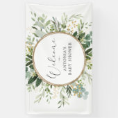 Neutrale Salie Groene Goud Baby Shower Welkom Spandoek (Verticaal)