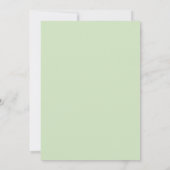 Neutrale saliegroene teddybeer babyshower kaart (Achterkant)