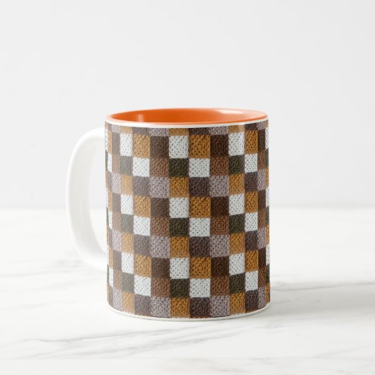Neutrale Squares Blanket 11 oz Two-Tone Mok (Voorkant links)