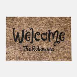Neutrale Stenen Naam Welkomstdeur Mat: Groot Deurmat