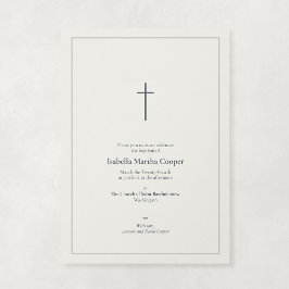 Neutrale stenen religieuze minimale kruisdoop kaart