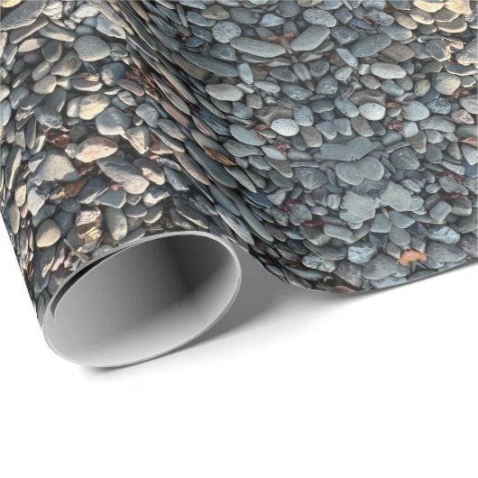 Neutrale stenen robbelstenen symbolisch patroon cadeaupapier (Rol Hoek)