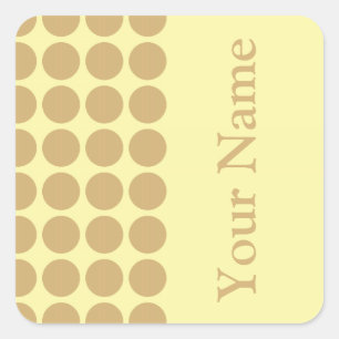 Neutrale Stippen van Putty Cream met naamtekst Vierkante Sticker