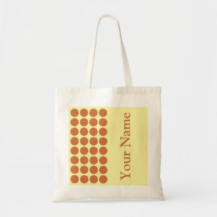 Neutrale Stippen Zest Cream met naamtekst Tote Bag