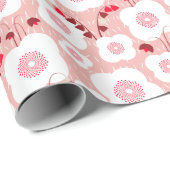 Neutrale stoffen - Poppies roze Cadeaupapier (Rol Hoek)