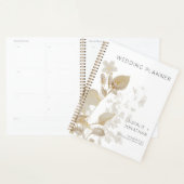 Neutrale Tan Wildbloemen Moderne bruiloft Planner (Display)