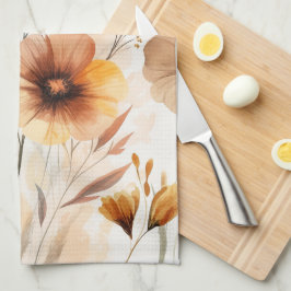 Neutrale Tannengroene Bloemen Waterverf Bloesems E Theedoek