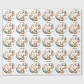 Neutrale Teddy Geslacht Onthulling Cadeaupapier (Vlak)