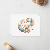 Neutrale Teddy Geslacht Onthulling Notitiekaartje (Voorkant / Achterkant in situ)