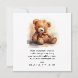 Neutrale Teddybeer Babyshower Bedankt