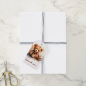Neutrale Teddybeer Babyshower Bedankt Cadeaulabel (Met Touw)