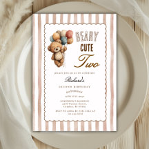 Neutrale teddybeer heel schattig twee 2de verjaard