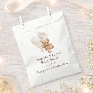 Neutrale Teddybeer met ballonnen Bedankzakje