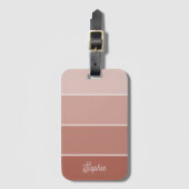 Neutrale Terracotta | Ombre Strepen met Script Bagagelabel (Voorkant (verticaal))