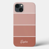 Neutrale Terracotta | Ombre Strepen met Script Case-Mate iPhone Case (Achterkant)