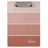Neutrale Terracotta | Ombre Strepen met Script Klembord (Voorkant)
