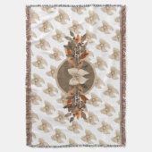 Neutrale “Thanksgiving Taupe Leaves” Deken (Voorkant Verticaal)