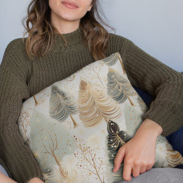 Neutrale tinten boeiend kerstmagie kussen