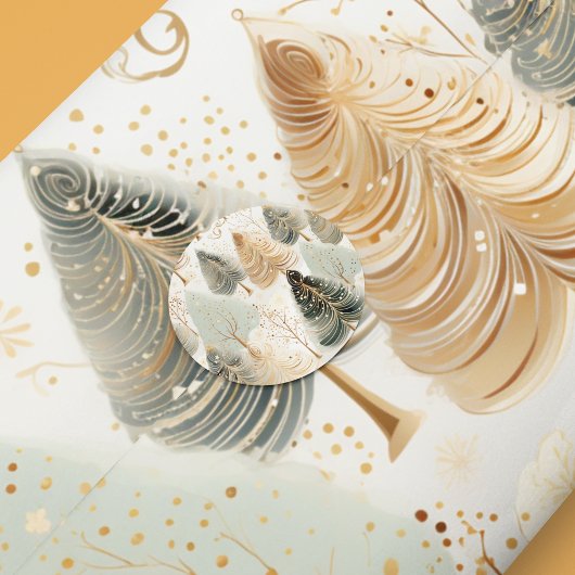 Neutrale tinten boeiend kerstmagie tissuepapier