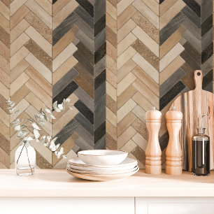 Neutrale Tonaardse Chevron Behang