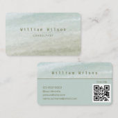 Neutrale toon minimalistische QR Code Professional Visitekaartje (Voorkant / Achterkant)