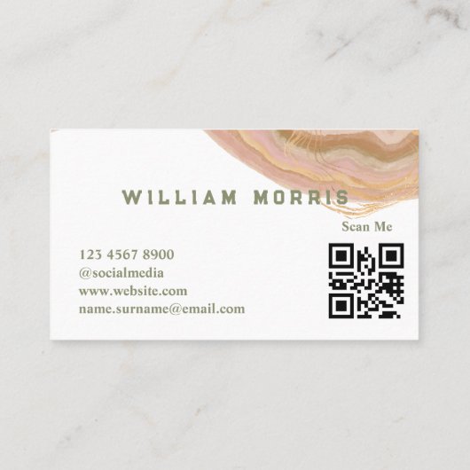 Neutrale toon minimalistische QR Code Professional Visitekaartje (Achterkant)