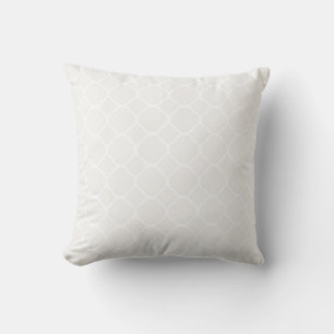 Neutrale toon van het witte Quatrefoil patroon Kussen