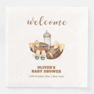 Neutrale Touchdown Voetbal Baby Shower Welkom Servet