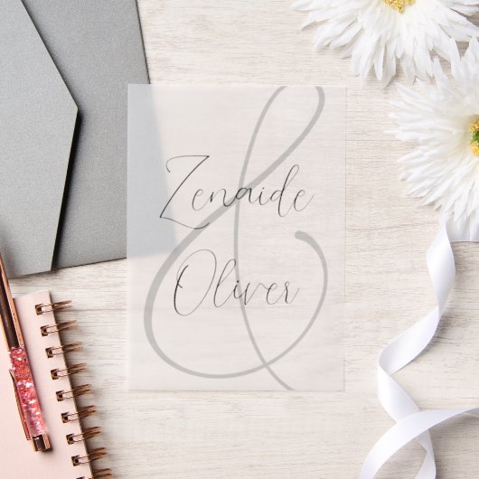 Neutrale Trouwnamen Uitnodiging Vellum Overlay (Huwelijk)