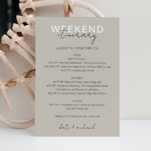 Neutrale trouwweekend routekaart kaart