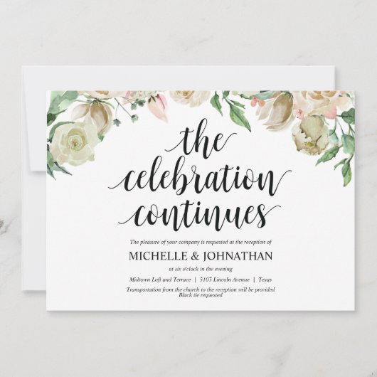 Neutrale Uitnodigingskaart voor weduwenontvangst t Kaart (Voorkant)