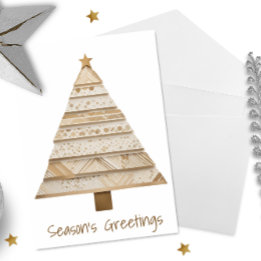Neutrale Washi Tape Kerstboom Vakantiekaart Feestdagen Kaart