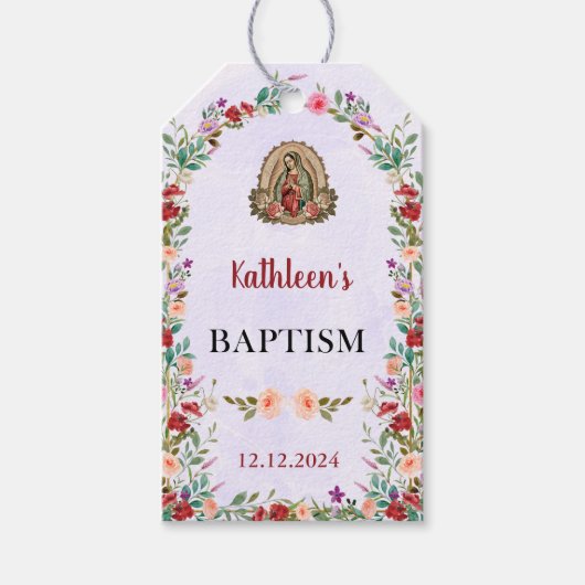 Neutrale Waterverf bloemdoop Cadeaulabel (Voorkant)