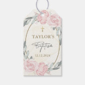  Neutrale Waterverf Bloemdoop Cadeaulabel (Voorkant)