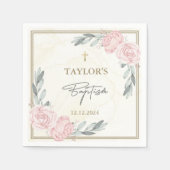  Neutrale Waterverf Bloemdoop Servet (Voorkant)