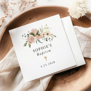 Neutrale Waterverf bloemen doop Servet