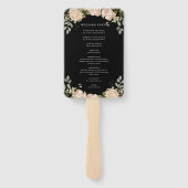 Neutrale Waterverf Bloemen Zwart | Trouwprogramma Handwaaier (Achterkant)