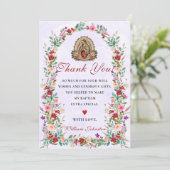 Neutrale Waterverf Bloemendoop Dankjewel Kaart (Staand voorkant)