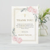 Neutrale Waterverf Bloemendoop Dankjewel Kaart (Staand voorkant)