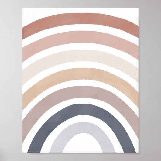 Neutrale Waterverf Rainbow Kinder Room Poster (Voorkant)