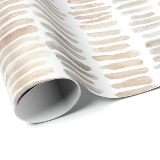 Neutrale Waterverf strepen Cadeaupapier (Rol Hoek)