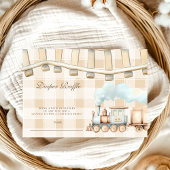 Neutrale Waterverf Treindouche Diapper Raffle Informatiekaartje