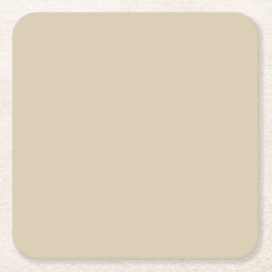 Neutrale Wheat Brown Solid Color Pares Warm Straat Vierkante Kartonnen Onderzetter