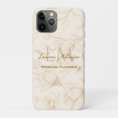 Neutrale Wilde Bloem Monogram Zakelijk Chic iPhone Case-Mate iPhone Case (Achterkant)