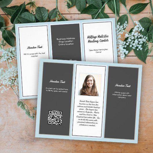 Neutrale Zakelijke Brochure Logo, QR Code Drie-Vou