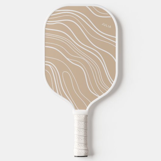 Neutrale Zandgolf Modern Gepersonaliseerd Pickleball Paddle (Voorkant)