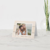 Neutrale zeester strand bruiloftsfoto bedankkaart (Voorkant)