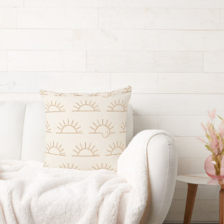 Neutrale Zon Kussen | Beige Boho Worp Kussen