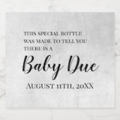 Neutrale Zwangerschapsaankondiging Mousserende Wij Sparkling Wijnetiket (Enkel label)