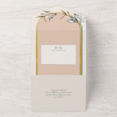 Neutrals Bruiloft Uitnodigen & RSVP Romantisch Kat All In One Uitnodiging (Buitenkant)